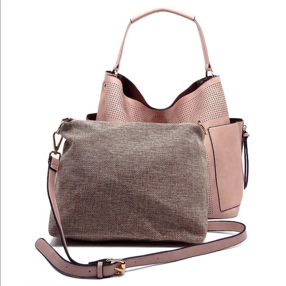 NWT Le Miel Perforated 2-in-1 Shoulder Bag